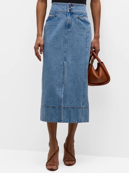 Tanya Taylor Dresses & Skirts - Tanya Taylor Cristina denim high waist mid length skirt - Size 2